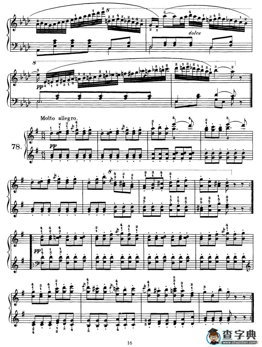 One Hundred and Ten Easy and Progressive Exercises Op.453（车尔尼110首简易练习曲 72——80）钢琴谱
