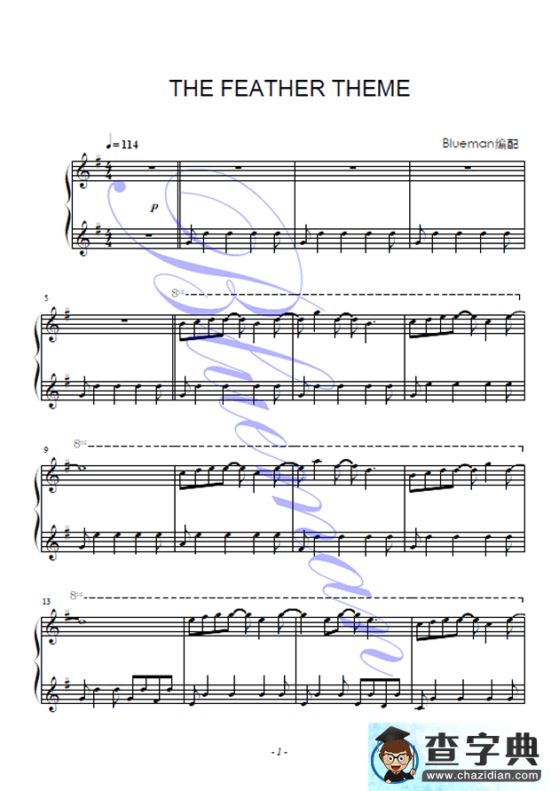 The Feather Theme （Blueame编配）钢琴谱