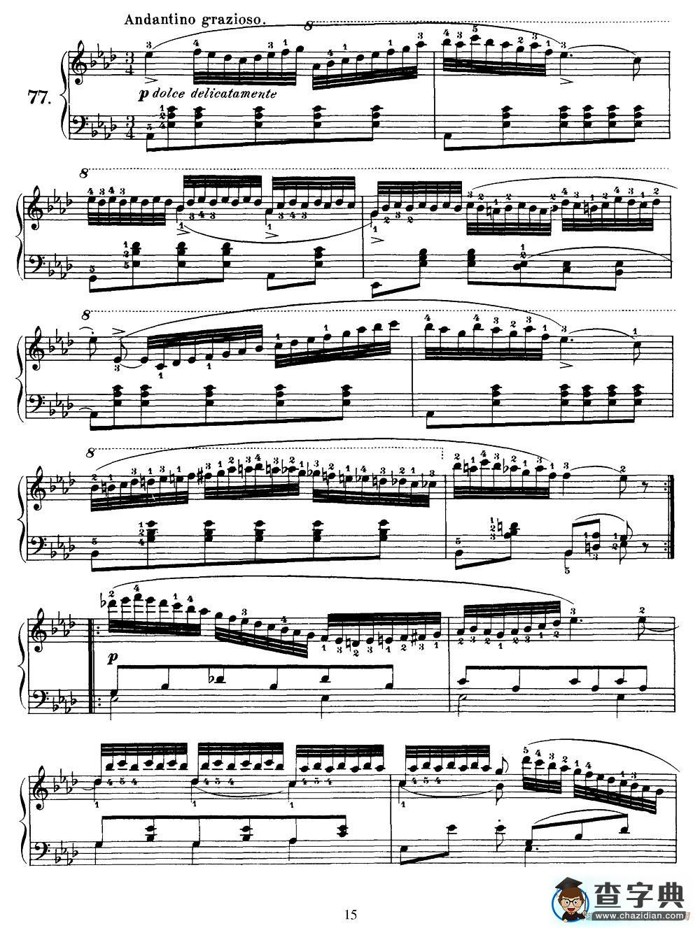 One Hundred and Ten Easy and Progressive Exercises Op.453（车尔尼110首简易练习曲 72——80）钢琴谱