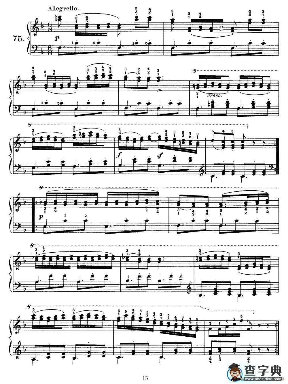 One Hundred and Ten Easy and Progressive Exercises Op.453（车尔尼110首简易练习曲 72——80）钢琴谱