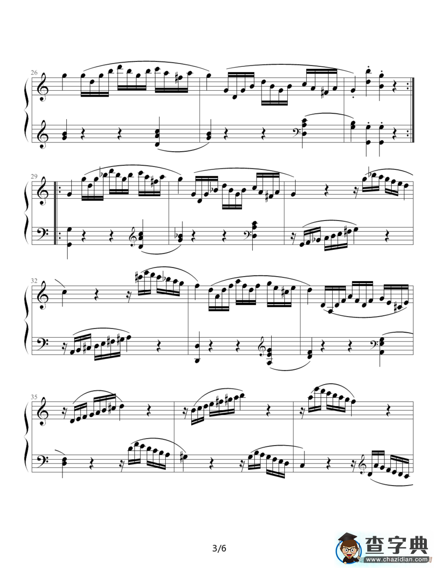 奏鸣曲 Sonatas K.545（Mozart 制谱版）钢琴谱