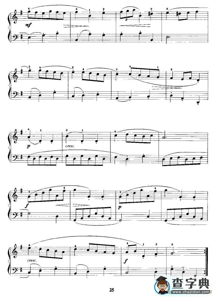 小步舞曲（J·S·巴赫作曲版）手风琴谱/简谱