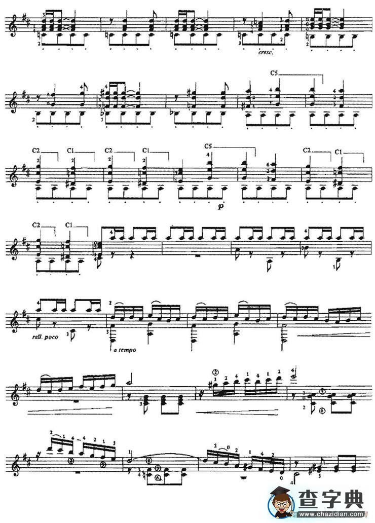 Alegro Sinfonico（古典吉他）吉他谱