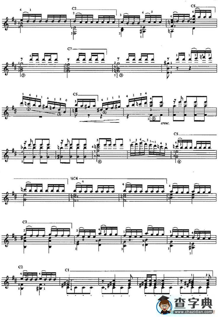 Alegro Sinfonico（古典吉他）吉他谱