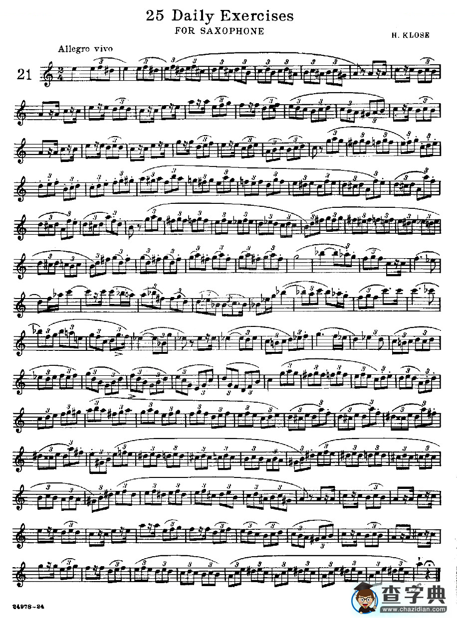 25 Daily Exercises 之21萨克斯谱