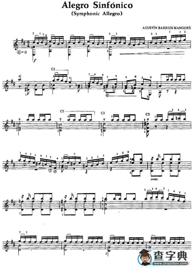 Alegro Sinfonico（古典吉他）吉他谱