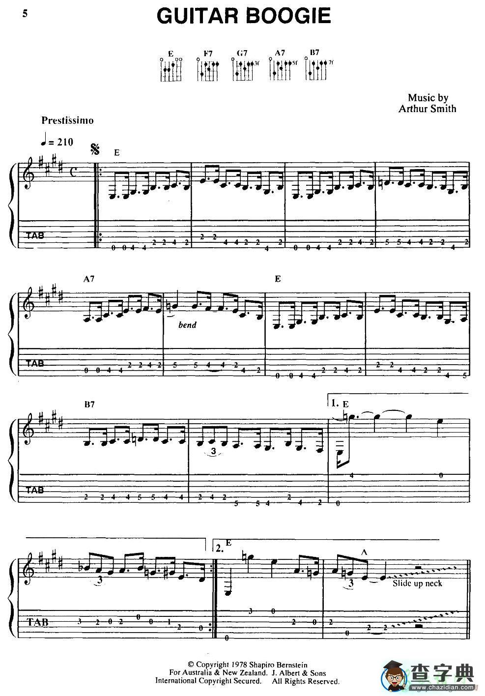 GUITAR BOOGIE（指弹吉他谱）