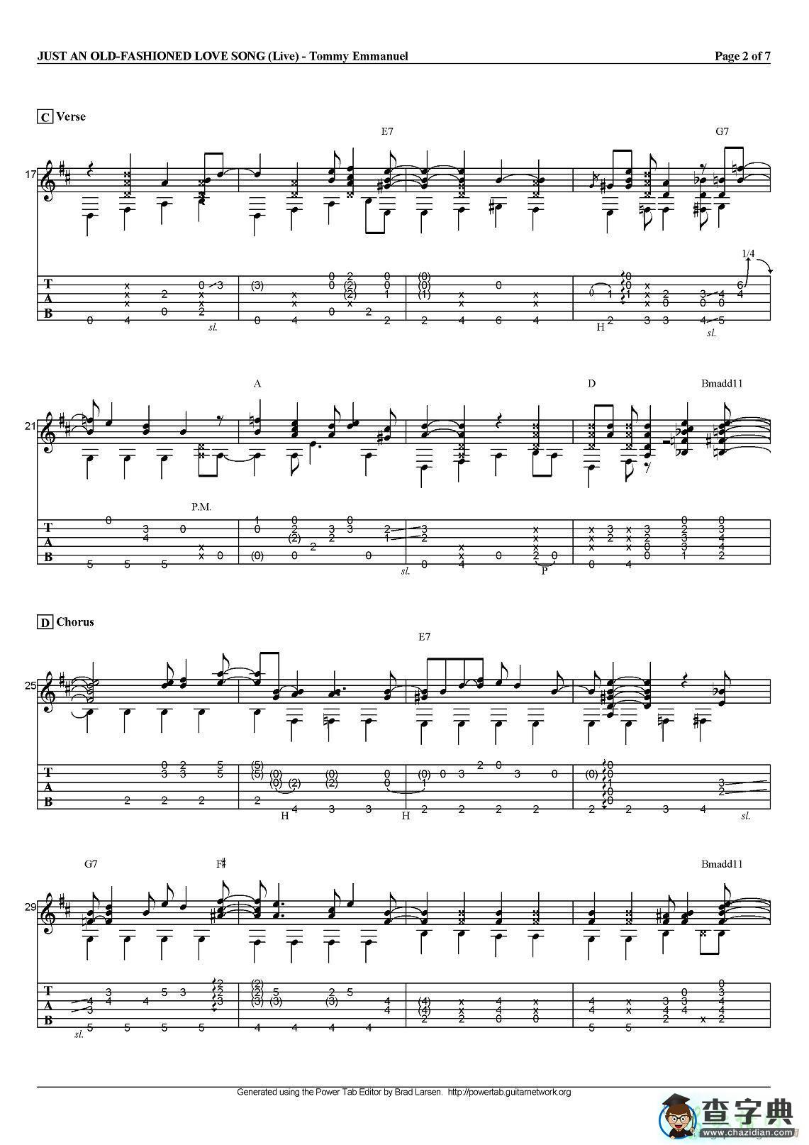 just an old fashioned love song指弹吉他谱