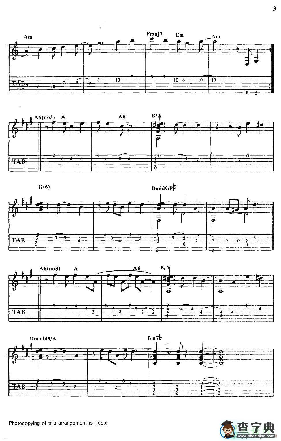 COUNTRYMIDE（指弹吉他曲谱）