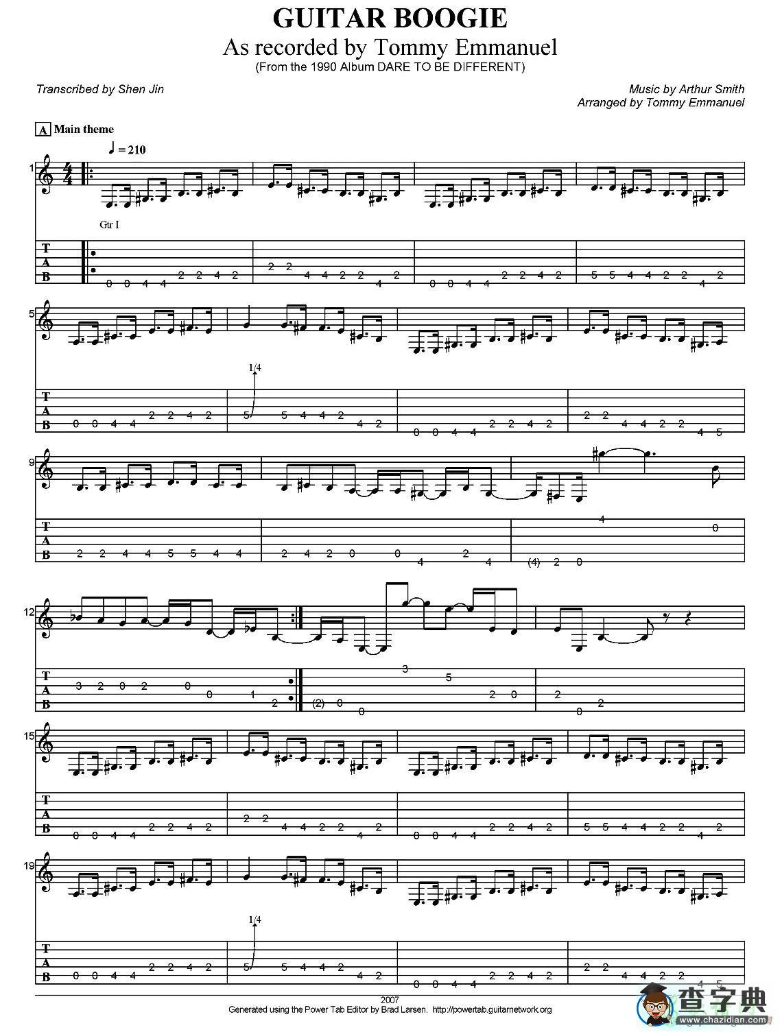 guitar boogie（指弹吉他曲谱）