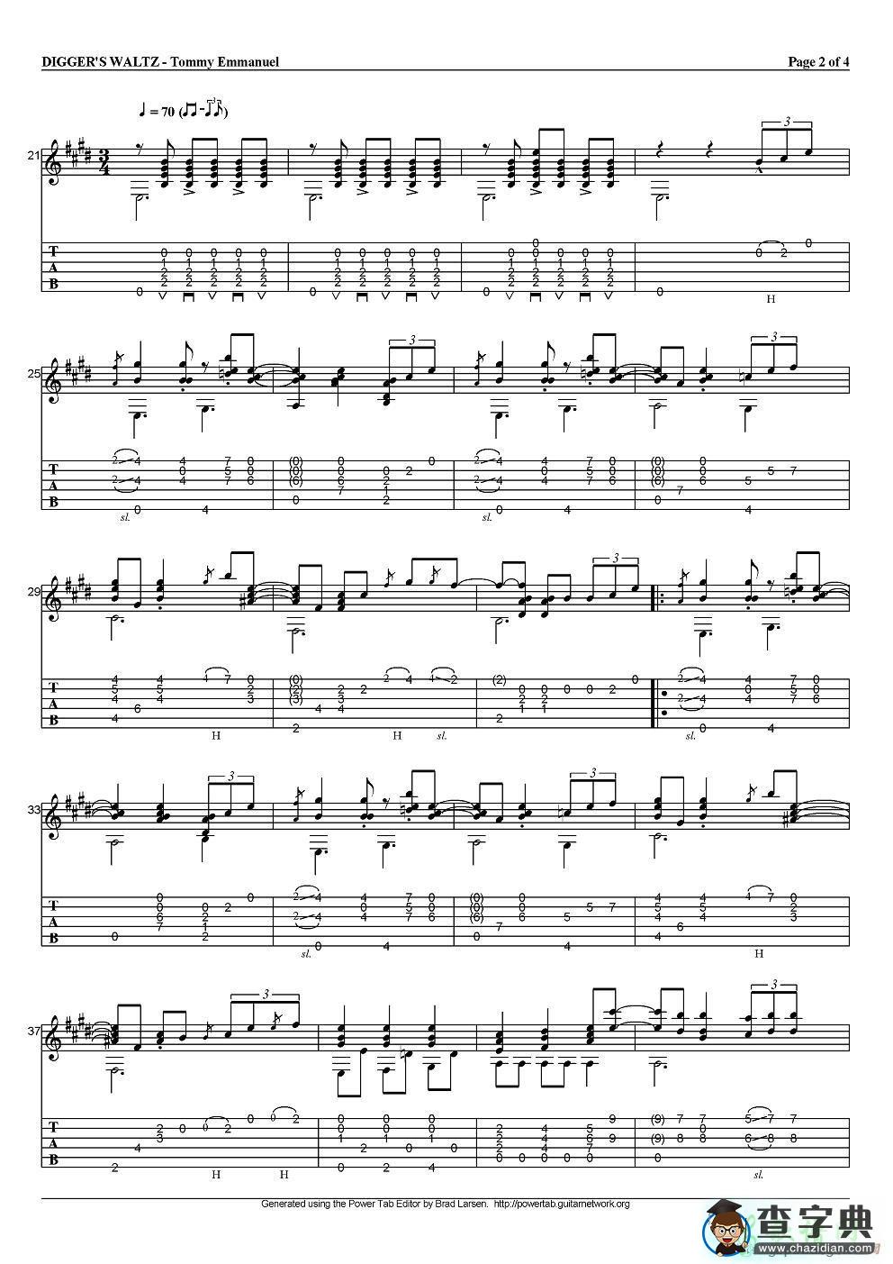 diggers waltz（指弹吉他谱）