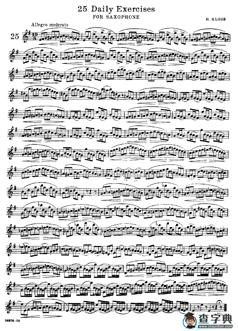 25 Daily Exercises 之25萨克斯谱