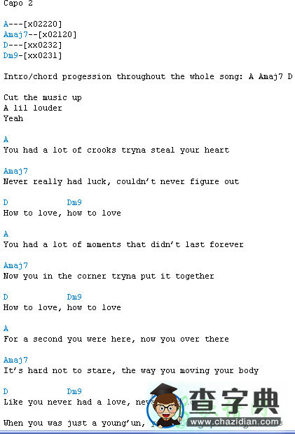 how to love吉他谱
