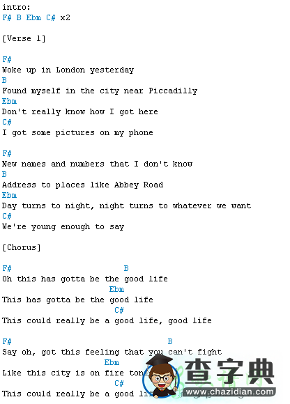 good life吉他谱