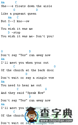 Speak now吉他谱