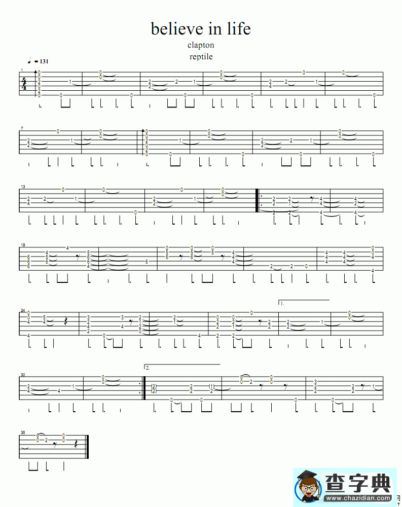 Believe In Life吉他谱Clapton