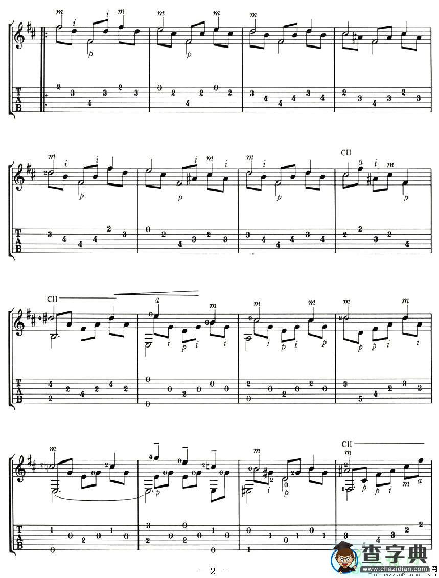 STUDY IN B MINOR吉他谱