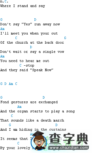 Speak now吉他谱