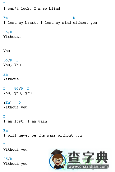 with out you吉他谱