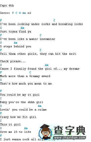 it girl吉他谱