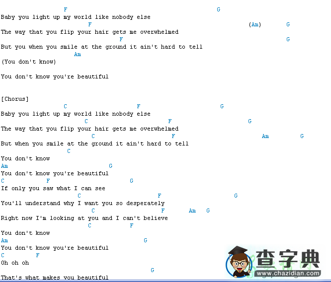 what makes you beautiful吉他谱