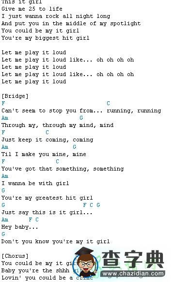 it girl吉他谱