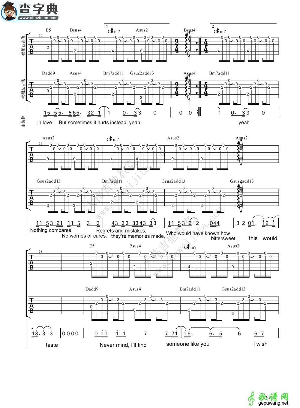 Someone Like You吉他谱Adele《Someone Like You》吉他教学