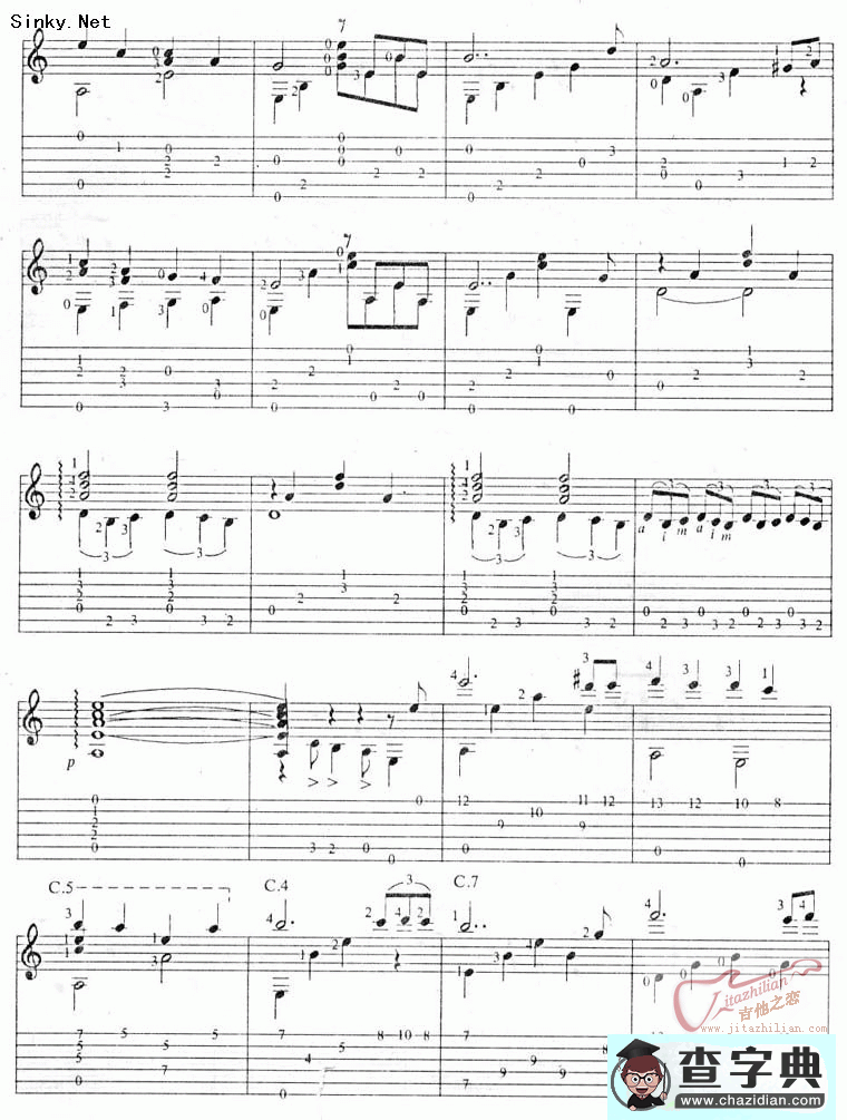 爱的协奏曲吉他谱爱的协奏曲古典吉他谱