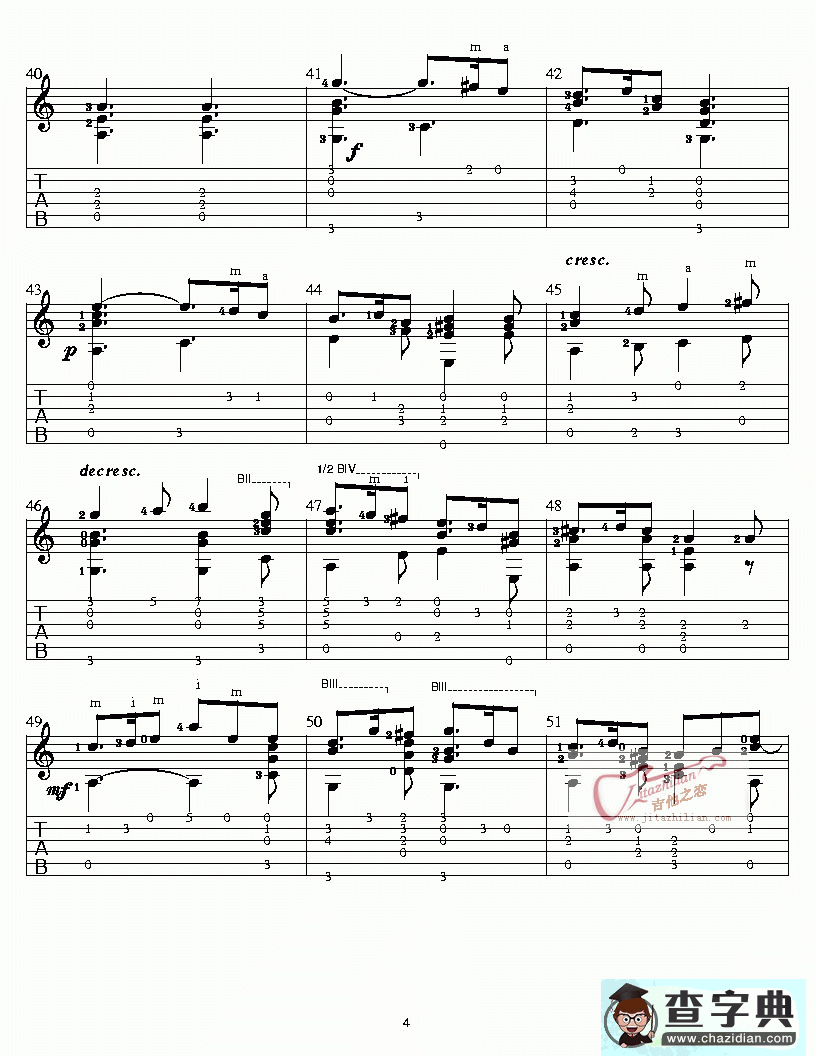 绿袖子古典吉他谱_绿袖子古典吉他曲谱