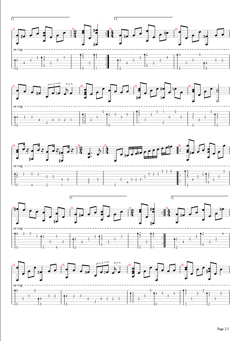 Before saying good night古典吉他谱