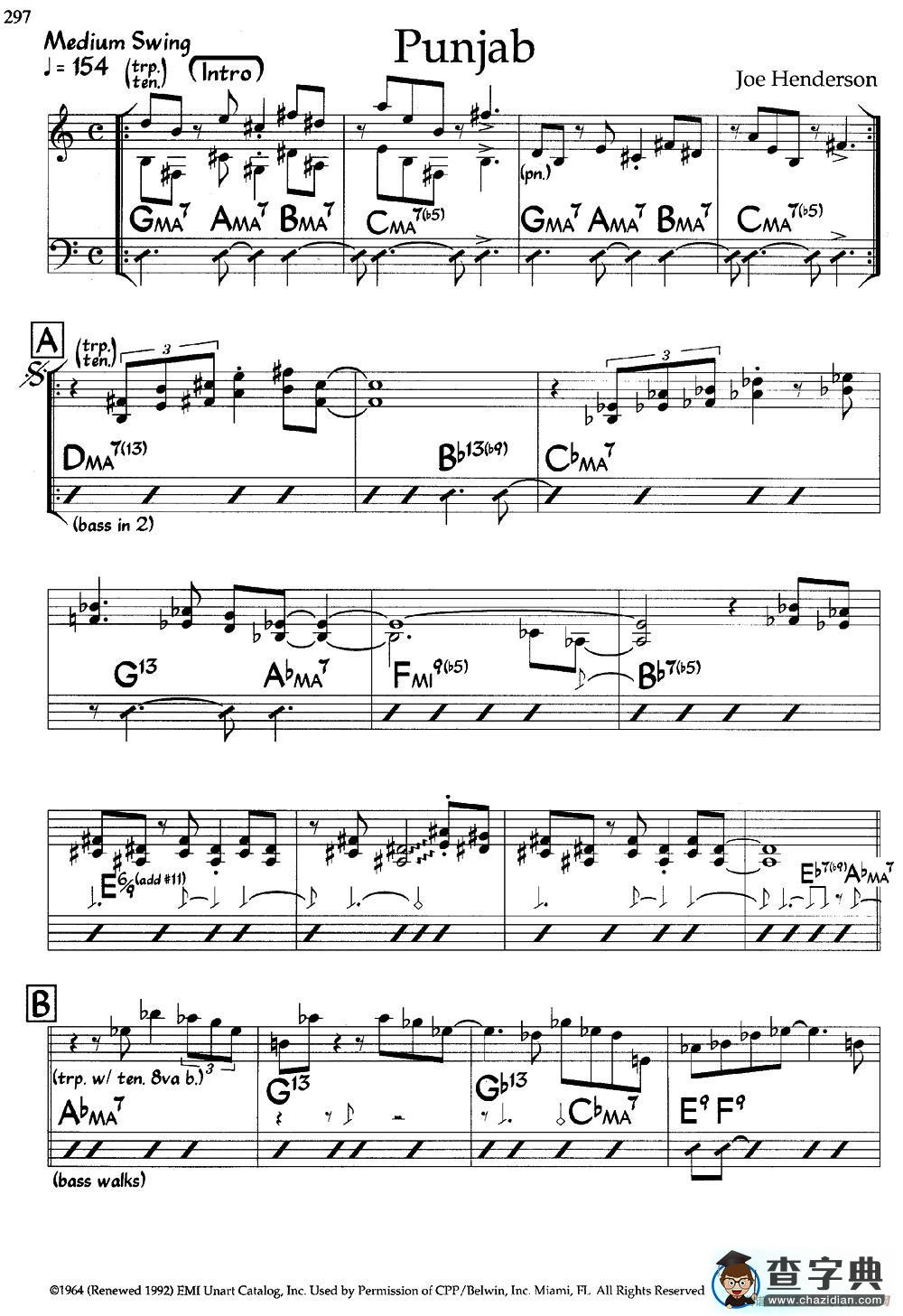 Punjab（爵士钢琴曲）钢琴谱