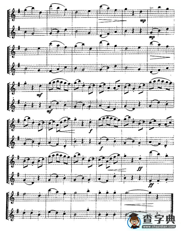 西班牙舞曲（二重奏）萨克斯谱