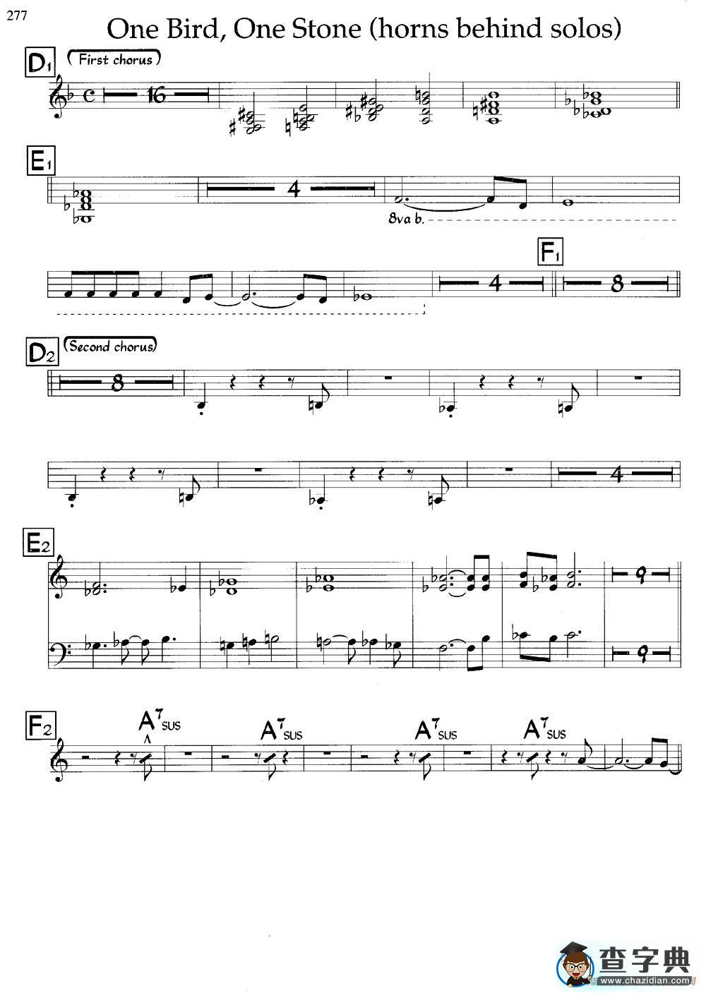 One Bird,One Stone（爵士钢琴曲）钢琴谱