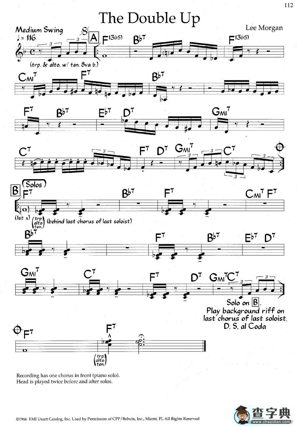 The Double Up（爵士钢琴曲）钢琴谱