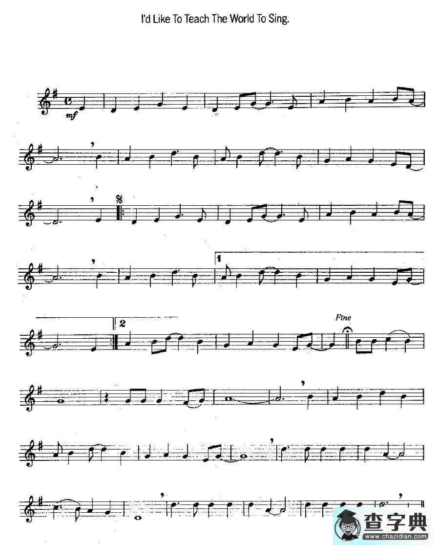 ld Like To Teach The World To Sing