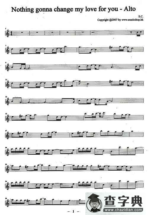Nothing gonna chsbge my love for you - Alto