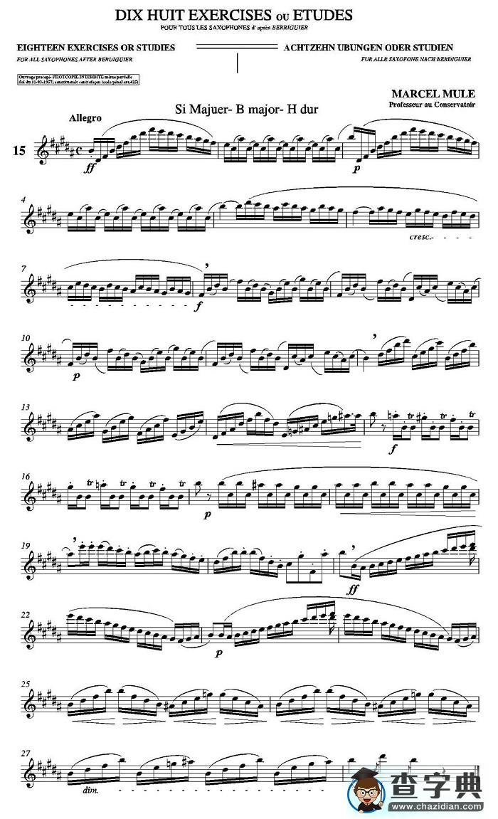 18 Exercicios ou Estudos de Marcel Mule - Enelruy Lira（马瑟·穆勒18首练习曲—15）