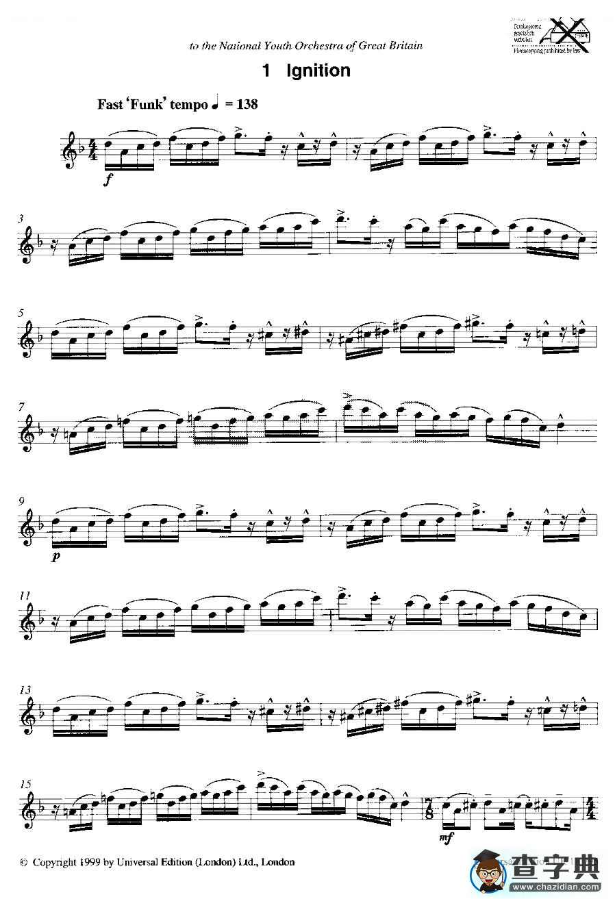 lgnition（12首现代风格练习曲之1）萨克斯谱
