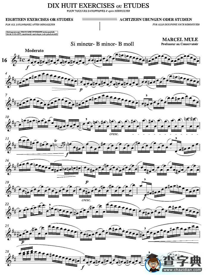 18 Exercicios ou Estudos de Marcel Mule - Enelruy Lira（马瑟·穆勒18首练习曲—16）