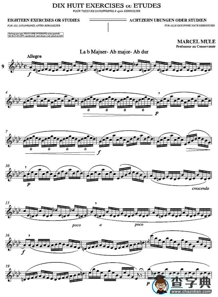 18 Exercicios ou Estudos de Marcel Mule - Enelruy Lira（马瑟·穆勒18首练习曲—9）