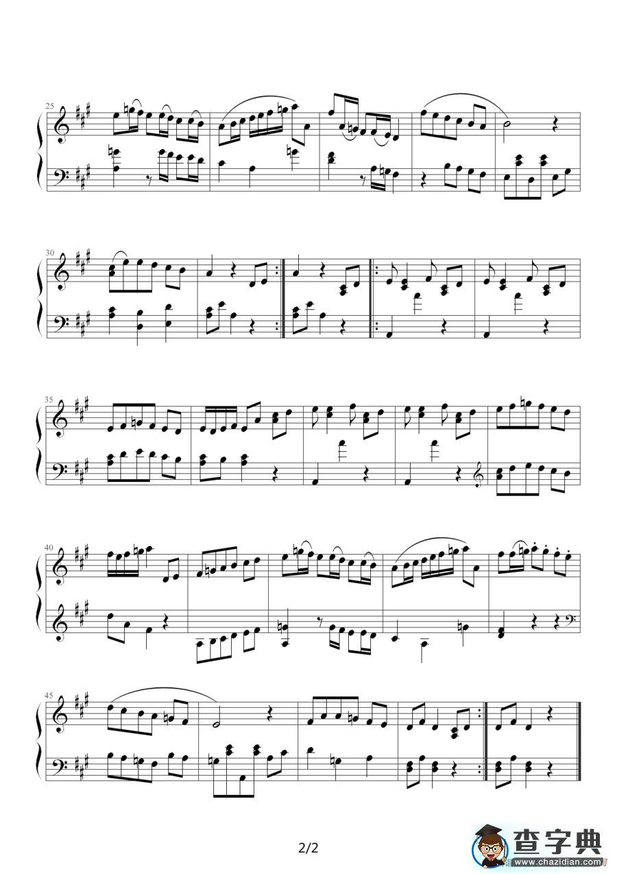 小步舞曲（波切里尼作曲版）钢琴谱