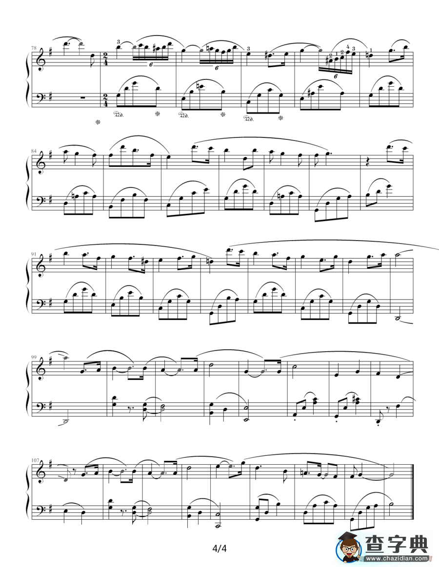 G大调小夜曲钢琴谱