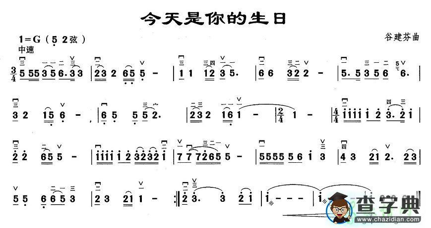 今天是你的生日二胡曲谱