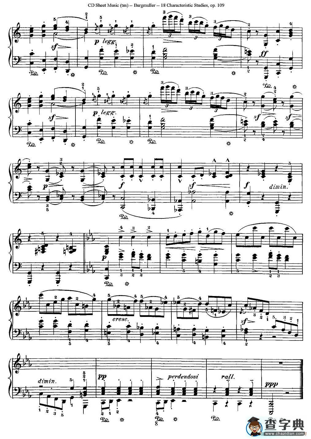 Burgmuller - 18 Characteristic Studies（4）钢琴谱