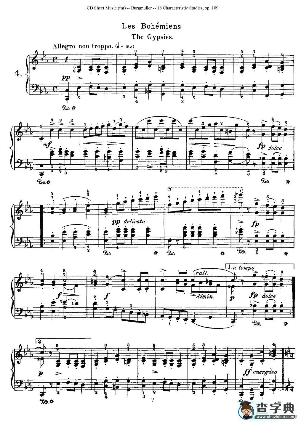 Burgmuller - 18 Characteristic Studies（4）钢琴谱