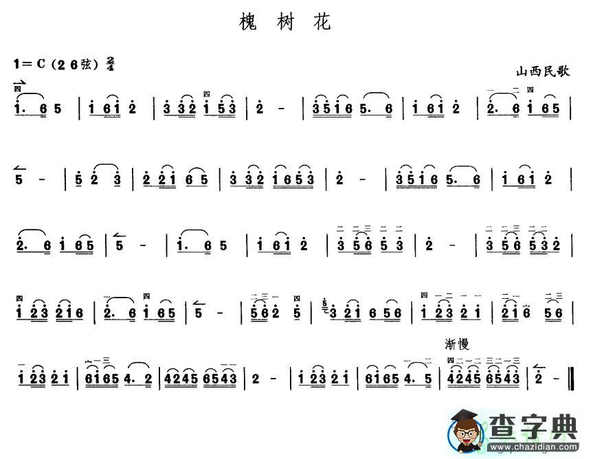 槐树花二胡曲谱