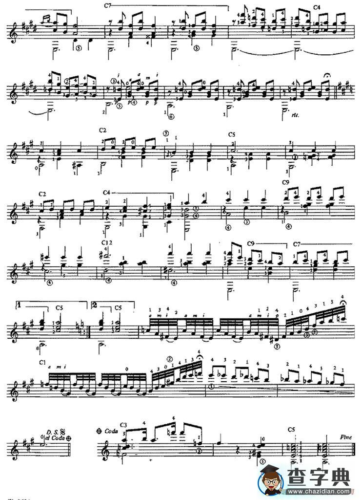 Mazurka Apasionata（古典吉他）吉他谱