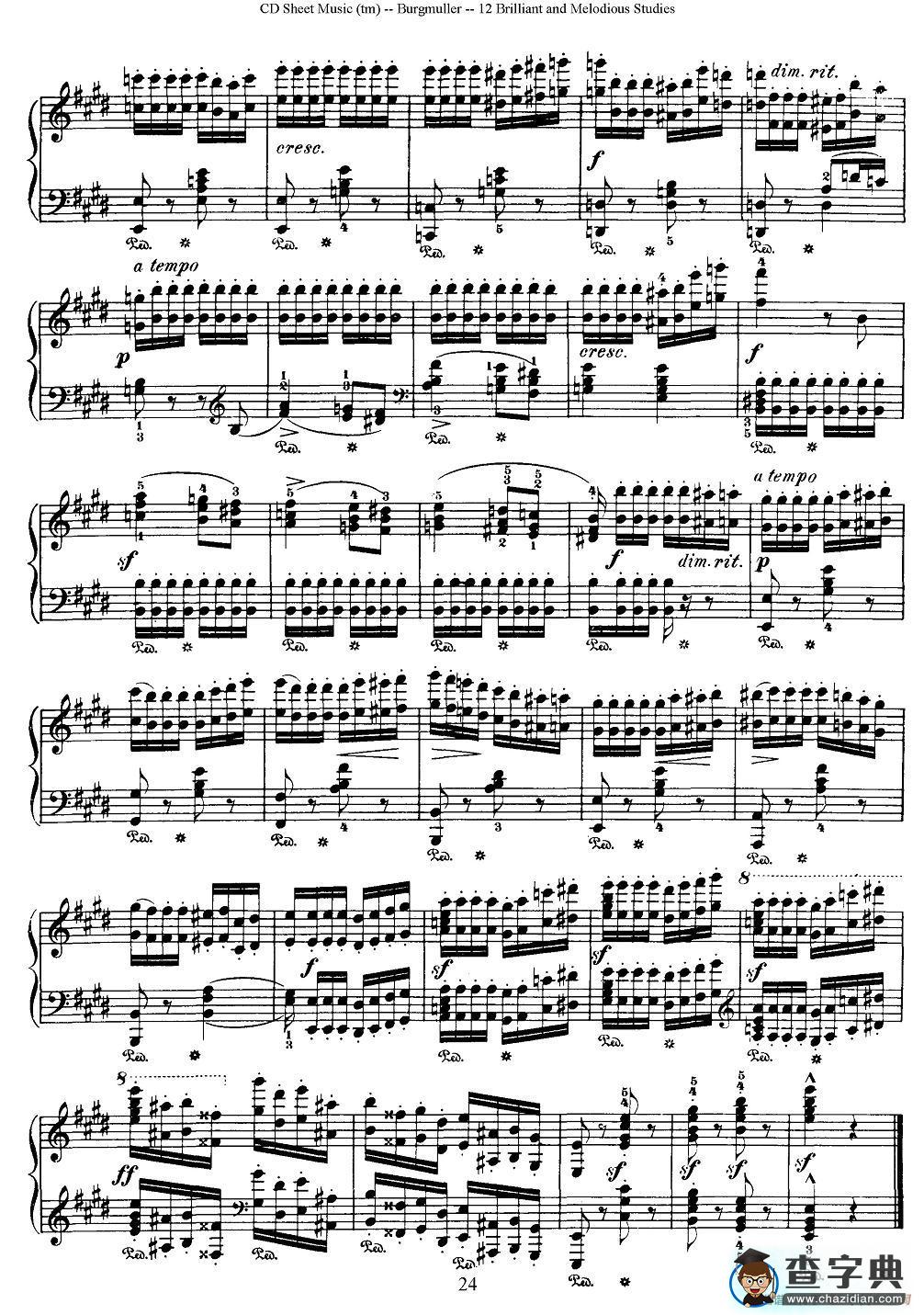 Burgmuller - 12 Brillian and Melodious Studies（9）钢琴谱