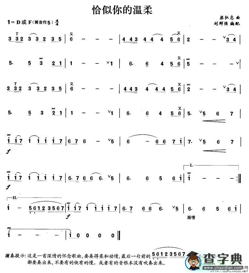 恰似你的温柔笛子谱