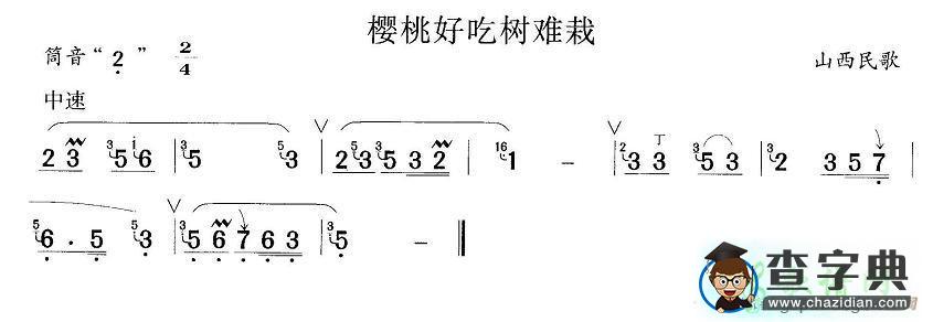樱桃好吃树难栽笛子谱